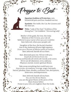 a poem with an image of a cat and the words prayer to best on it