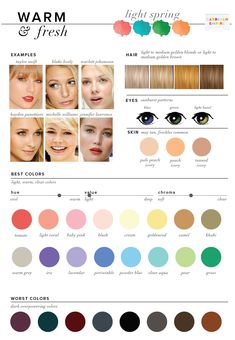 Light Spring Color Palette, Soft Autumn Color Palette, Light Spring Colors, Deep Winter Colors, Colour Pallets, Spring Palette, Spring Color Palette, Deep Autumn, Seasonal Color Analysis