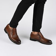 Introducing the Martin plain toe derby by Vance Co. These professional-style shoes are crafted with premium vegan leather, offering a sleek and business-savvy look. Featuring a 12 mm Tru Comfort Foam™ insole and a lace-up design, they provide all-day comfort and a secure fit. With a 1-1/4 inch block heel, round-toe shape, and padded tongue for extra comfort, the Martin derby combines professional style with maximum comfort, making it an ideal choice for the office or any occasion. The Martin, Boot Jewelry, Closed Toe Shoes, Toddler Boy Shoes, Professional Fashion, Round Toe Heels, Mens Skin Care, Derby Shoes, Top Shoes