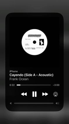 an mp3 player is shown with the text'iphone cayendo side a acoustic frank ocean