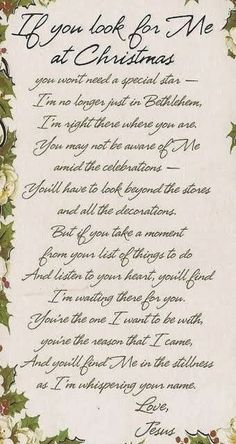 an old fashioned christmas card with holly leaves and mists on it's border