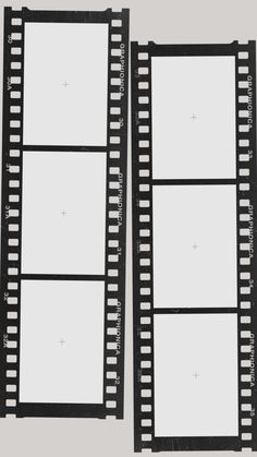 two black and white filmstrips sitting next to each other