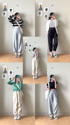 Outfit Ideas With Joggers Casual, Ootd Sweet Pants, Korean Joggers Outfit Women, Joggers Outfit Ideas For Women, Korean Casual Outfits Pants, Winter Outfit With Joggers, Elegant Joggers Outfit, Korean Joggers Outfit, Jogger Pants Outfit Mujer