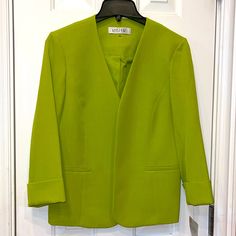 Blazer (Brand New) Chic Career Blazer For Spring, Chic Spring Career Blazer, Classic Spring Evening Outerwear, Classic Evening Outerwear For Spring, Classic Evening Blazer For Spring, Green Formal Outerwear For Spring, Elegant Spring Career Outerwear, Suit Jackets, Colored Blazer