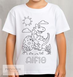 Looking for a fun and creative way to entertain your kids on weekends or to give as party favors? Look no further than our personalized white cotton colour me-in t-shirts! These t-shirts are perfect for unleashing your child's artistic side while keeping them stylishly clad. Our t-shirts are made from 100% cotton and printed using DTG technology, ensuring brilliant and long-lasting colors. Available in sizes 1-12 years, each shirt is personalized by printing your child's name right on the front White Fun T-shirt For Playtime, Fun White T-shirt For Playtime, White Fun Style T-shirt For Playtime, Playful White Customizable T-shirt, Playful Customizable White T-shirt, Baby Announcement Photos, Gift Wrapping Services, Baby Gift Sets, Kids Entertainment