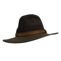 Four season wool felt outback/safari style hat with gently curving brim. Fedora style C-crown and pinched front. Stitched, weathered cotton brim, 3" wide, bound. Leatherette overlay on band with decorative stitching. Triple vent holes with metal ring on both sides. Crushable, packable, water repellent, sun protective. Roll it up, fold it, stuff it in a pocket or pack flat in your suitcase. When you're ready, shake out and wear. Cotton sweatband inside. 100% wool felt. Outback Hat, Safari Hat, Wide Brim Fedora, Country Fashion, Decorative Stitching, Safari Style, Four Season, Felt Hat, Metal Ring