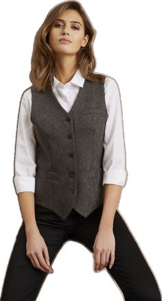 Tweed Waistcoat, Grey Tweed, Grey Colour, Formal Attire, Casual Outfit, Work Wear, Gray Color, Size 2, Casual Outfits