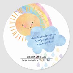 a baby shower sticker that says thank you for your lovely day