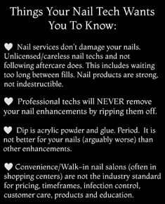 Acrylic Nails Aftercare, Nail Tech Rules For Clients, Nail Astetic, Nail Tech Policies, Nail Tech Notes, Nail Facts, Nail Knowledge, Nail Notes, Nail Tech Humor