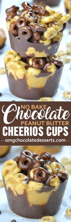 no bake chocolate peanut butter cheerios cups