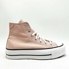 Brand New Women Converse Chuck Taylor All Star Lift Platform Light Pink Rose/ White (572721f), Sz 5.0 100% Authentic Rare Hard To Find Pink Color- This Color Is No Longer Available On The Website!!!!!. Women/Big Kid Size 5- Uk Size 3 The Iconic Chuck Taylor All Star High Top Levels Up With A Double-Stacked Sole. More Inclusive Neutrals Transform The Look With Natural Tones, Giving The Blended 50% Canvas And 50% Recycled Canvas Upper An Earthy Feel. The Elevated Look Is Finished With Chuck Taylor Pink Converse Platform Sneakers, Dusty Pink Converse, Pink Platform Converse Sneakers, Light Pink High Top Platform Converse, Pink High-top Converse Sneakers, Trendy Pink Converse High-top Sneakers, Pink Converse Lace-up Sneakers, Navy Blue Converse, Converse Pink Lace-up Platform Sneakers