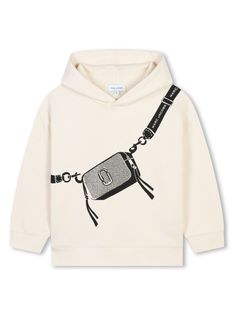 cream white cotton trompe l'oeil print classic hood drop shoulder long sleeves ribbed cuffs and hem Snapshot Bag, Cute Online Clothing Stores, American Fashion Designers, Kenzo Kids, Clothing Stores, Girls Wardrobe, Stella Mccartney Kids, Beige Sweater, Hoodie Girl