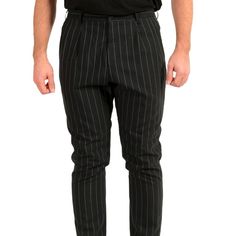 Hugo Boss Men's "Farlys211e1" Wool Striped Pleated Front Pants Us 32r It 48 Product Details Retail Value: $195.00 This Is Authentic Hugo Boss Men's "Farlys211e1" Wool Striped Pleated Front Pants Sku: Bb-4968 Country/Region Of Manufacture Bulgaria Material: 96% Wool 4% Spandex Measured Waist: 33" Rise: 13" Inseam: 28" Leg Opening: 7" Pinstripe Dress Pants With Welt Pockets, Mens Wool Pants, Grey Chino Pants, Hugo Boss Dress, Dark Blue Pants, Hugo Boss Orange, Chino Joggers, Grey Chinos, Brown Dress Pants