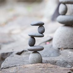 some rocks stacked on top of each other