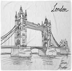 a drawing of the tower bridge in london