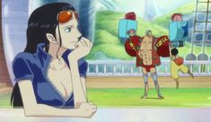 an anime scene with two people in the foreground and one person on the other side