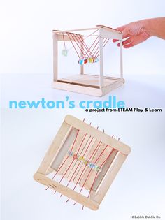 the cover of newton's crochet book shows a wooden frame with beads in it