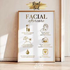 Facial Poster, Facial Aftercare, Spa Poster, Clinic Art, Esthetician Supplies, Esthetician Inspiration, Skin Anatomy, Spa Art, Anatomy Poster