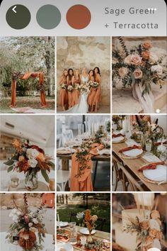 an orange and white wedding color scheme