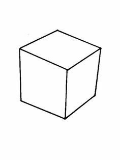 a black and white drawing of a cube