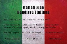 an italian flag with the words written below it