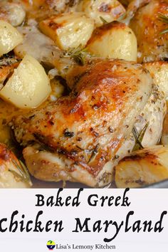 baked greek chicken maryland with potatoes and herbs