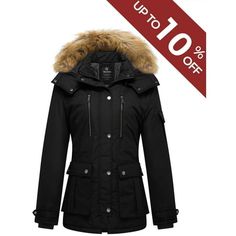 Wantdo women's warm winter parka jacket is the perfect choice for any occasion, ensuring that you stay warm and stylish no matter what. Upgrade your winter wardrobe with our women's winter coat. Crafted with premium materials and thickened insulation, this puffer jacket ensures ultimate warmth and protection from the cold weather. The removable hood and adjustable waist enable you to customize your look, while the multiple pockets provide storage space for your essentials. Plus, classic colors a Women's Winter Coat, Women's Puffer Coats, Winter Coat Parka, Quilted Parka, Puffer Parka, Hooded Puffer Jacket, Puffy Coat, Winter Parka, Puffer Jacket Women