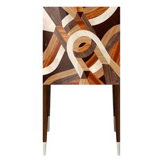 a chair with an abstract design on it