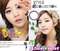 Coloured contact lenses Bigeye Natural Tones Alice contact lenses bigeye Alice_Violet Code: Alice_Violet Brand: Kitty Kawaii Soft Contact Lens Duration : 1 year Diameter(mm) : dia 14.5 Base Curve(mm) : B.c 8.60 Effect 17.0 Water content 55% Expire : 5 Years Manufactured by Vassen co.,Lt... Big Eyes