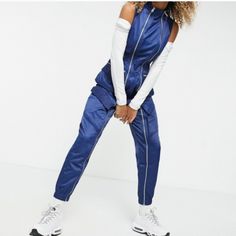 Jumpsuit In Great Condition Sporty Blue Jumpsuits And Rompers For Spring, Navy Blue Jordans, Blue Jordans, Flight Suit, Utility Pockets, Womens Jordans, Blue Suit, Nike Jordan, New Outfits