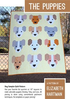 the cover of quilts for the puppies by elizabeth hartman