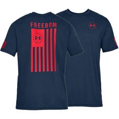 Under Armour Freedom Flag Crew T-Shirt Men's Under Armour Crew Neck Moisture-wicking T-shirt, Cotton Sports T-shirt With Flag Print, Under Armour Moisture-wicking Crew Neck T-shirt, Under Armour Cotton Tops With Moisture-wicking, Under Armour Moisture-wicking Cotton Tops, Under Armour White T-shirt With Graphic Print, Under Armour Crew Neck T-shirt For Streetwear, Under Armour Casual Graphic T-shirt, White Under Armour T-shirt With Graphic Print