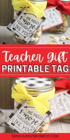 teacher gift printable tag in a jar