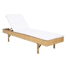 an outdoor chaise lounge with white sheets on the top and bottom part, in front of a white background