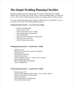 the simple wedding planning checklist