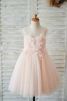 Dusty Blue Dress, Chiffon Flower Girl Dress, Full Gown, Pink Tulle Skirt, Dresses Tulle, Maid Of Honour Dresses, Wedding Dresses With Flowers