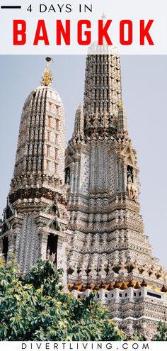 the top of a building with text overlay reading 4 days in bangkok