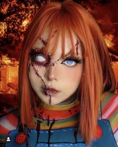 Chucky Doll Costume, Karneval Costume, Horror Halloween Costumes, Chucky Doll, Studio Makeup