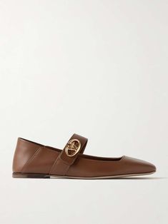 VALENTINO GARAVANI VLOGO Locker leather ballet flats | NET-A-PORTER Leather Ballet Flats, Valentino Garavani, Women Collection, Ballet Flats, Lockers, Porter, Ballet, Leather