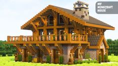 Big Wooden House, Amazing Minecraft Houses, Big Minecraft Houses, Modern Minecraft Houses, Minecraft House Ideas, A Big House, Minecraft Mansion, Minecraft Houses Blueprints