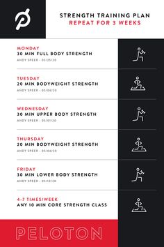 the peloton training plan is shown in red and black