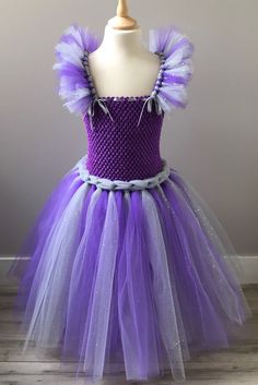 Tutu dress in purple tulle and sequined silver. Stretchy purple crochet bustier and cotton lined. Length of the petticoat about 44 cm. This model will be perfect for a child of 3/4 years. Hand washing advised, no dryer. Crochet Violet, Crochet Bustier, Tutu En Tulle, Purple Tulle, Princess Tutu Dress, Purple Crochet, Princess Tutu, Kids Dresses, Bustiers