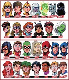 an image of many different characters from the comics