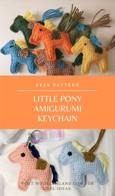 little pony amigurmi keychain is shown with the text overlay that says free pattern