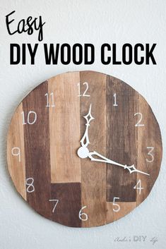 an easy diy wood clock made out of scrap wood