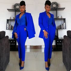 Royal Blue Women Suits Plus Size Ladies Party Work Office Wear Outfits 2 Pieces | eBay Law Suits For Women, Royal Blue Monochromatic Outfit, Blue Suit Women Outfit, Formal Pant Suits For Women, Jumpsuit Prom Dress, Office Wear Outfit, Royal Blue Outfits, Formal Pant Suits, Mother Of The Bride Suits