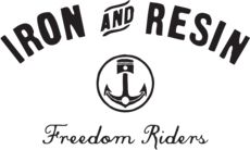 iron and resinin's logo with an anchor in the center, on a white background