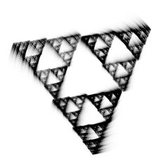 an abstract black and white image of three triangles