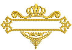 a gold frame with a crown on it