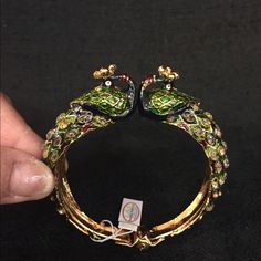 Beautiful Handmade Brass With Enamel Peacock Bracelet. Statement Piece Individually Made Complements Any Unique Outfit Peacock Bracelet, Unique Outfit, Handmade Brass, Hinged Bracelet, Heel Boots, Unique Outfits, Womens Jewelry Bracelets, Statement Pieces, Hinges